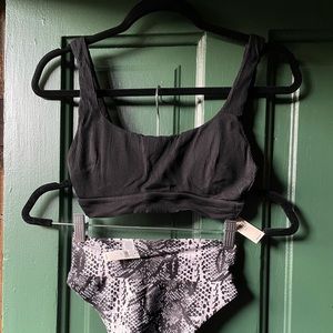 Aerie Bikini Top, Black with Low back